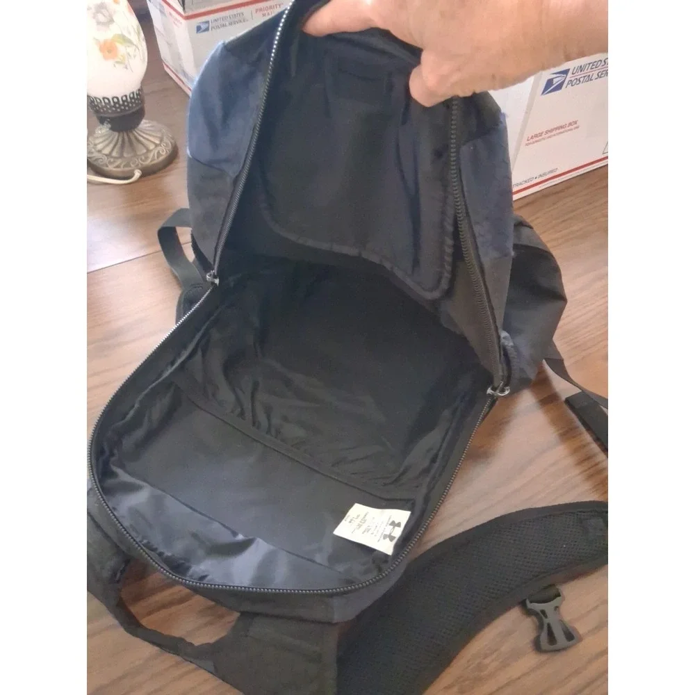 Under Armour Backpack Honeycomb Black/Blue #104409 Padded Back Adjustable Straps